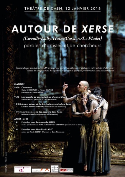 Affiche "Xerse" - Théâtre de Caen - janvier 2016 - photographie © Frédéric IOVINO