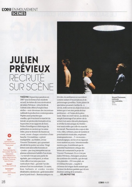 L'œil #688 , mars 2016   - photographie © Frédéric IOVINO