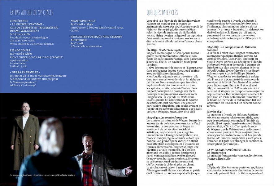 Programme de salle "Le Vaisseau Fantôme" - opéra de lille - Mars 2017 - photographie © Frédéric Iovino
