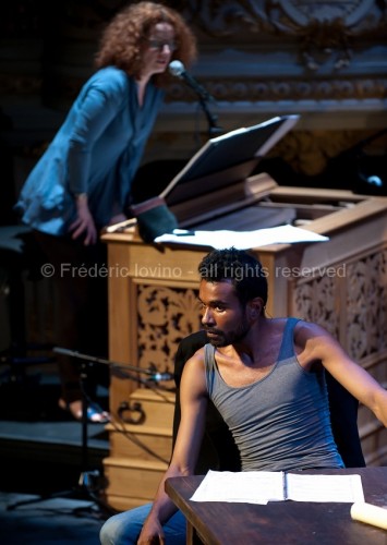 Orfeo 14 [vol. 1] suivi de La Querelle - Les 18 et 19 juin 2014 à l'opéra de Lille - Avec: Emmanuelle Haïm, François Deppe, Jean-François Sivadier,  Laura Claycomb, Rodrigo Ferreira, John Mark Ainsley - Orchestres: Le Concert d'Astrée et Ictus Ensemble - Photographie © Frédéric Iovino