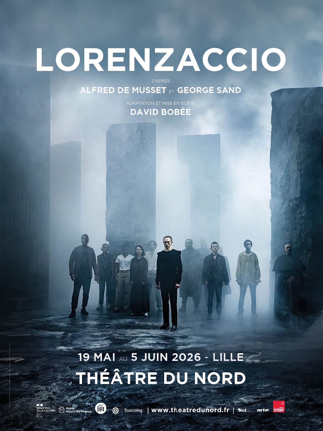 Affiche pour "Lorenzaccio" de @bobeedavid / @theatredunordlille - Représentations du 18 mai au 05 juin 2026 - photographie © Frédéric Iovino