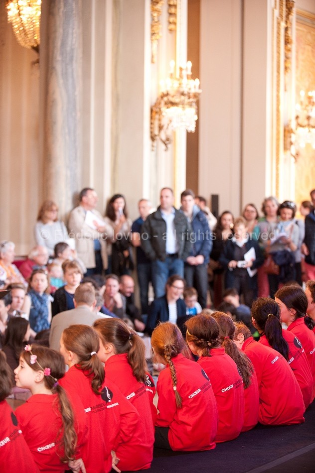 Happy day - Opéra de Lille - Journée européenne de l'opéra - Dimanche 10 mai 2015 - Avec : Jean-François Sivadier, la pré-maîtrise de Radio-France , le Choeur maîtrisien du conservatoire de Wasquehal, Pôle d'art vocal du conservatoire du pays de Montbéliard - photographie © Frédéric Iovino
