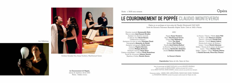 Programme Le couronnement de Poppée - Opéra de Lille - 2012 - photographies © Frédéric Iovino