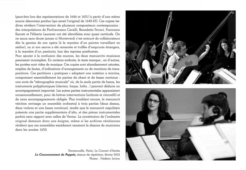 Programme Le couronnement de Poppée - Opéra de Lille - 2012 - photographies © Frédéric Iovino